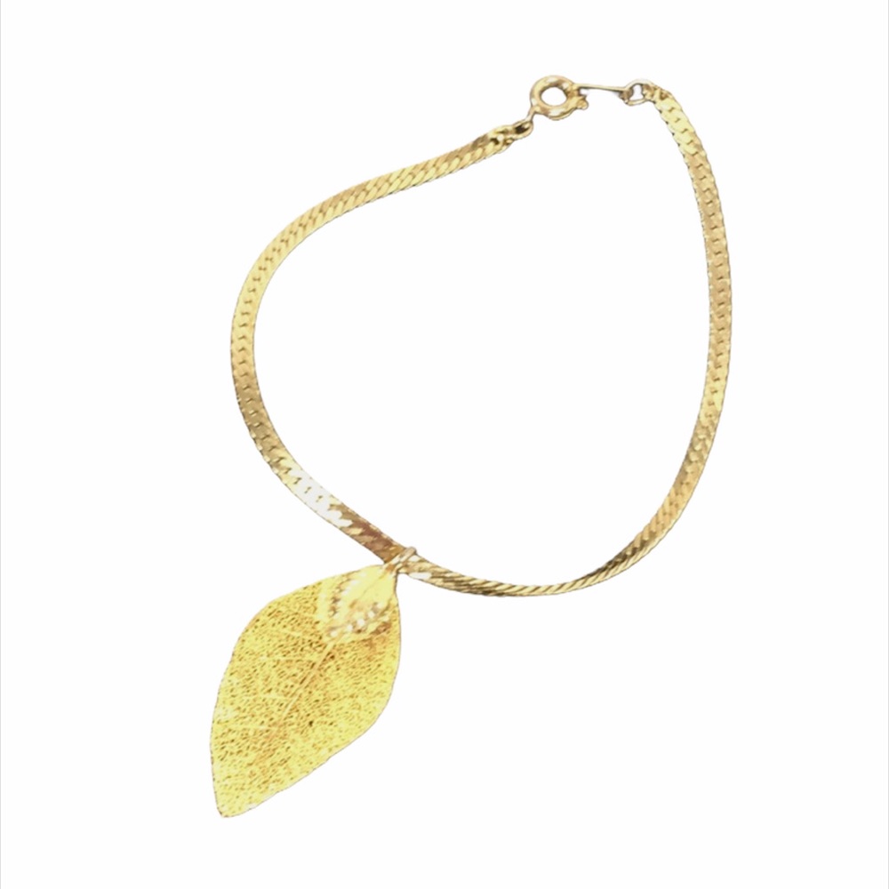 Leaf Bracelet, Gold Tone